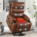 Faux Leather Electric Recliner Lift Chair with Massage and Heat for Elderly Adult Power Lift Recliners Chairs with Cupholders Side Pockets for Living Room Bedroom Lounge