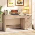 59 Fluted Executive Desk with Adjustable File Drawer Workstation Computer Desk with 4 Storage Drawers for Home Office