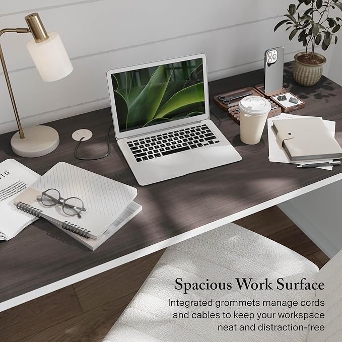 Bush Home 72-inch Home Office Desk with Drawers Large Computer Table for Personal Workspace Somerset Collection White and Storm Gray