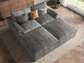 EASE MOOSE Oversized Cloud Couch Sectional Sofa Large Modular Couch for Living Room Minimalist Boneless Convertible Couches with Ottoman Deep Seat Sofas for Bedroom Chenille (Grey)