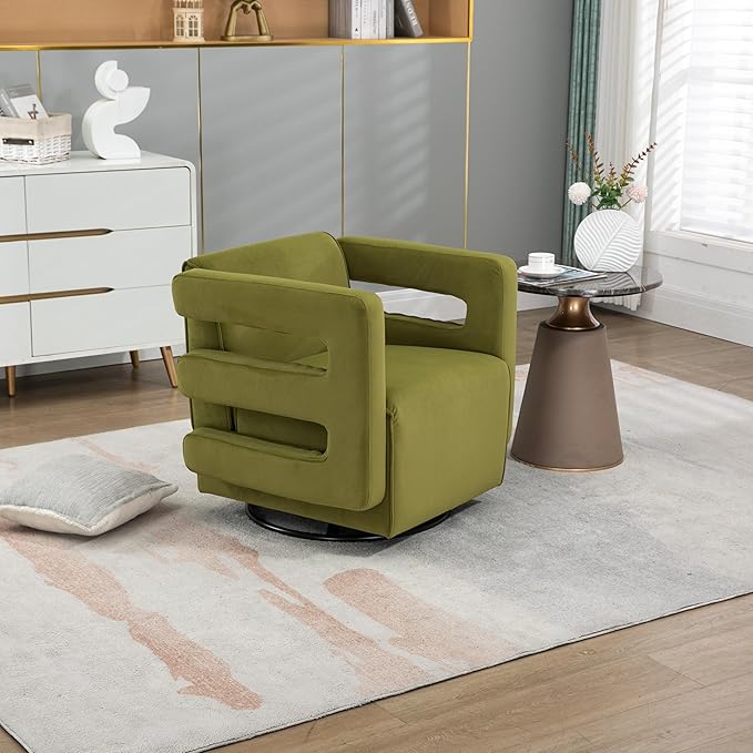House Hold Upholstered Tufted Living Room Chair Textured Velvet Fabric Accent Chair with Metal Stand