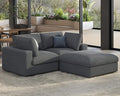 PaPaJet Modular Sectional Couch 76 Inches Oversized Down Filling Sofa 3 Seater L Shaped Cloud Couch with Chaise Ottoman Comfy Couch for Living Room Apartment Grey Linen Sofa Set