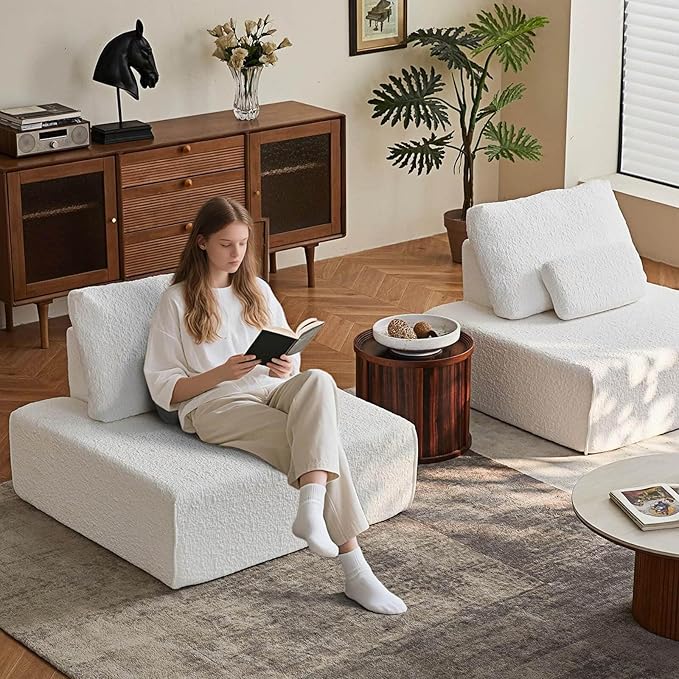 Modular Cloud Sectional Couch – L-Shaped Sofa with Chaise &amp Deep Memory Foam Seat No Assembly Required for Apartments Living Room Office &amp Small Spaces (5PCS) | Modular combination