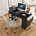 47.3 Computer Desk with 7 Drawers Extra Large Side Pocket and Power Outlets Ideal for Home Office Study or Gaming Black