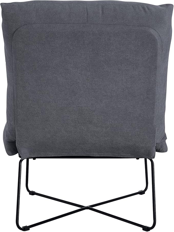 Classic Brands Eternity Upholstered Armless Accent Chair Dark Grey| Mid-Century Modern | Ergonomic