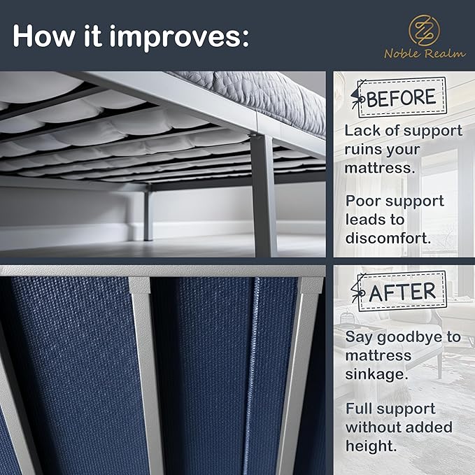 NobleRealm® 6mm Small Twin Bunkie Board (32”x58.5” Small Twin Size) Low Profile Bed Support Sleeper Sofa Board | Low Profile Bed Board Design Breathable Noise Minimizing Moisture Resistant