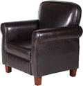 Kids Accent Chair with Rolled Arms - Brown Faux Leather