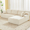 Cloud Couch Boneless l-Shape 96 Modern Sectional Comfy No Assembly Required Sleeper Modular Sofa with Corduroy Fabric Deep Seat Loveseat + Chaise Lounge Chair for Living Room