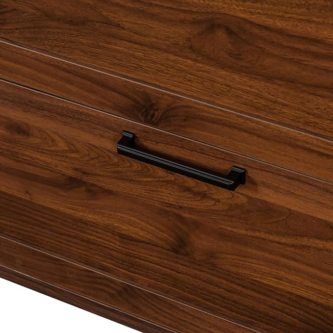 2 Drawer Farmhouse Small File Cabinet with Lock Under Desk Locking Storage Drawers Organizer Filing Cabinets for Home OfficeModern FurnitureWalnut