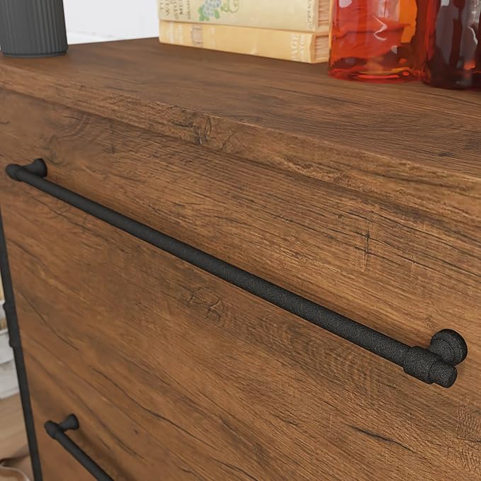 2 Drawer Lateral Small File Cabinet with Lock Under Desk Locking Drawers Storage Cabinet Organizer for HomeOffice Engineered Wood Filing CabinetsBrown
