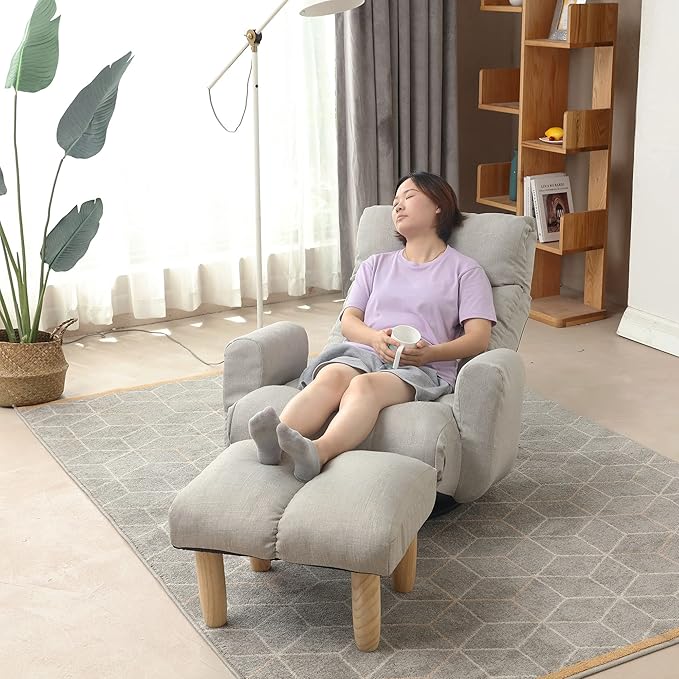 YAFF Adjustable Head and Waist Game Chair Lounge Chair in The Living Room 360 Degree rotatable Sofa ChairRotatable seat Leisure Chair Deck ChairLeisure Sofa and Lounge Chair combination-2598