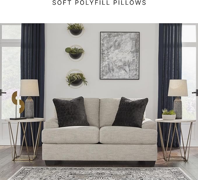 Signature Design by Ashley Vayda Contemporary Loveseat for Living Room Beige