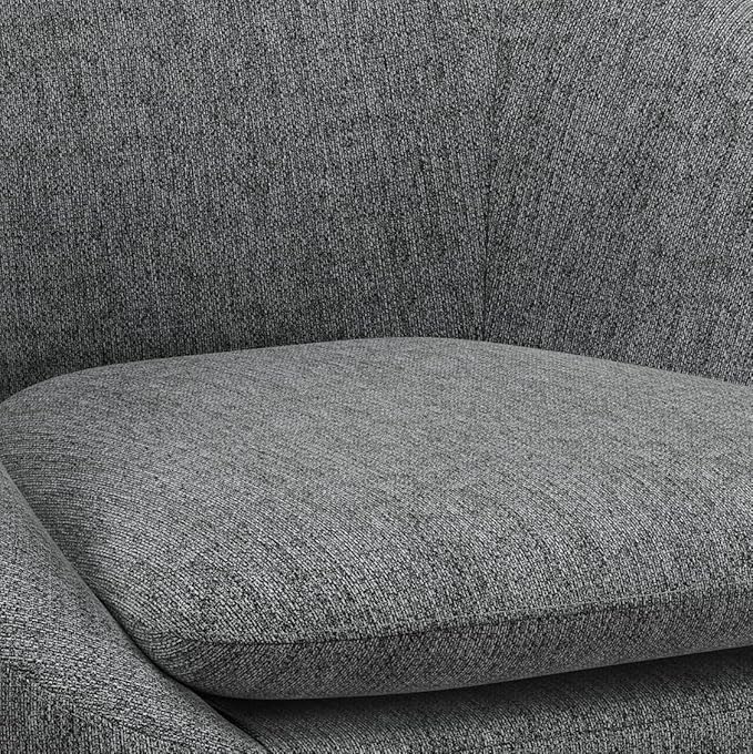 SIMPLIHOME Redding Accent Chair - 27 inch Wide Upholstered Mid-Century Modern Arm Chair in Storm Grey for Living Room or Bedroom with Solid Wood Frame Removable Cushion and Angled Legs