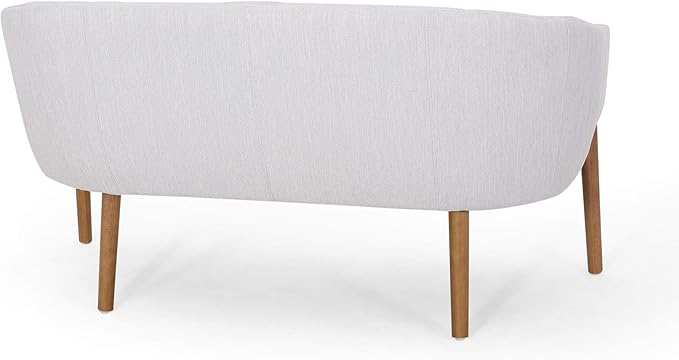 Great Deal Furniture Noble House Galena Mid-Century Fabric Loveseat in Mity Gray