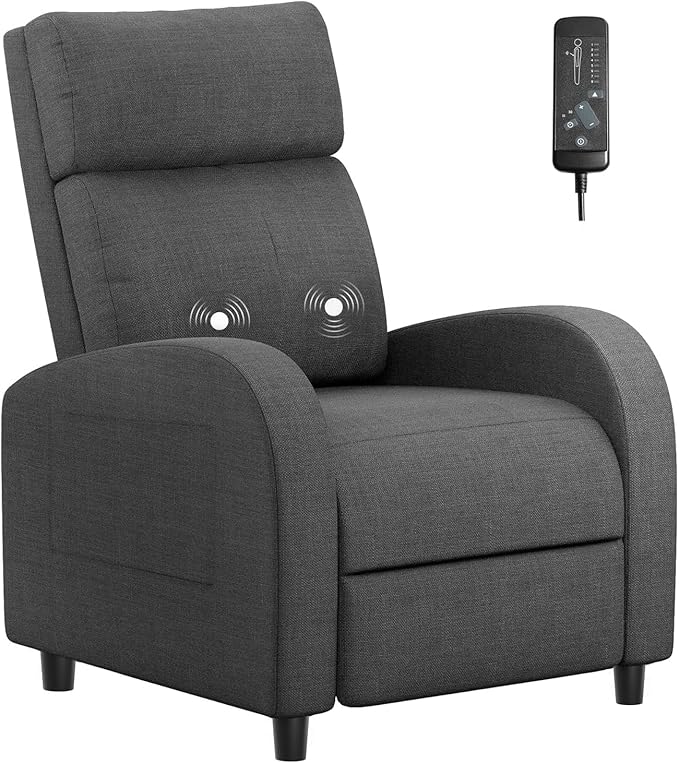 Homall Recliner Chair Recliner Sofa for Adults Recliners Home Theater Seating with Lumbar Support Reclining Sofa Chair for Living Room (Fabric Dark Grey)