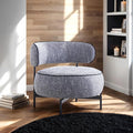 31.5 Modern Comfortable Swivel Chair with Curved BackrestExquisitely Elegant Decorative Chair with Metal LegsStylish Practical Reading Chairs for Living RoomBedroomStudyDark Gray