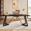 Tribesigns 70.86-Inch Large Executive Desk Modern Computer Office Desk Workstation with Metal Frame Rectangular Laptop Desk Study Writing Table for Home Office (Black)