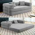 Compression Sofa - 62''Convertible Floor Sofa Bed - with Pillow Back Support Armrest - Comfy Foldable Sofa Bed Compressed Sofa in Box - Corduroy Fabric - for Living Room Bedroom (Gray)