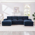 122 Oversized Modular Sectional Sofa Cloud Couch with 2 Ottomans Comfy Corduroy Upholstered Deep Seat Large U Shaped Lounge Sofa&ampCouches with Hidden Arm Storage Box