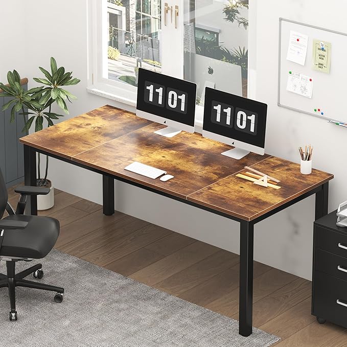 Need Large Computer Desk 70.8 x 31.5 inches Conference Table Large Office Desk Writing Table Workstation for Home OfficeRustic Brown AC3FB-180-ND