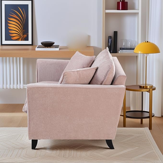 ERYE Living Room Accent Chair Modern Chenille Upholstered Wider Seat Cushion Leisure Armchair W/2 Pillows and Removable Cover for Home ApartmentBedroomOffice