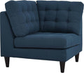 Modway Empress Mid-Century Modern Upholstered Fabric Corner Sofa In Azure