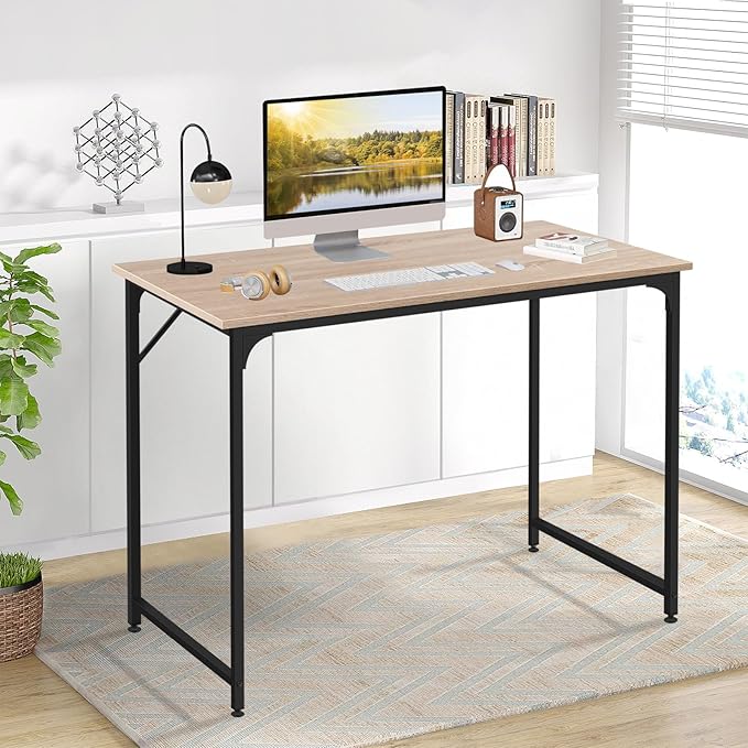 YRLLENSDAN 39 ”Computer Desk Small Space Home Gaming Desk Modern Simple Style Corner Desk Wooden Writing Desks Study Table for Office BedroomNature