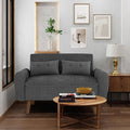 Shintenchi Small Modern Loveseat Couch Sofa Mid Century Fabric Upholstered 2-Seat Sofa Couch Love Seats Furniture for Small Space Dark Grey