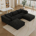 Cloud Compressed Modular Sectional Sofa with 2 Ottomans - Modern U Shaped Boneless Couch with Deep Seat Upholstered Sectional Couches for Living Room No Assembly Required | Plush Wider Armrest Dow