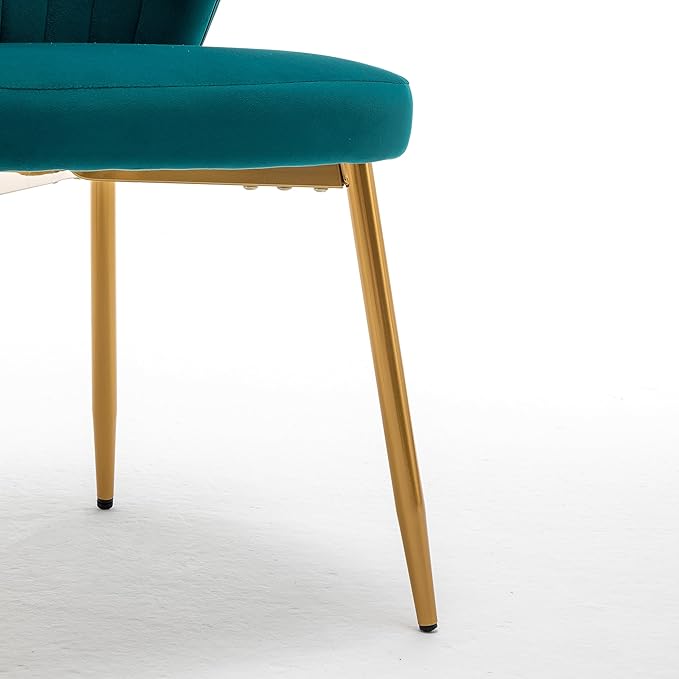 Modern Velvet Accent Chair for Living Room Bedroom Entryway or Small Spaces with Channel-Tufted Design Comfortable and Trendy Armless Seat Greenish Blue