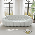 WJShome Bubble Couch98'' Modern Curved Sofa 3 Seater Morden Lazy Floor Sofa Memory Foam Bean Bag Floor Couch Lounge Chair for Living Room Office Apartment-Gray