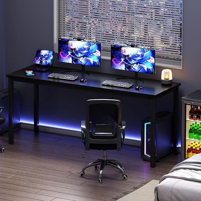 Need Large Computer Desk 70.8 x 23.6 inches Conference Table Large Office Desk Writing Table Workstation for Home OfficeBlack 10FJGSAC3-180BK-60-ND