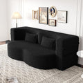 Newfun 78 Convertible Sofa Bed 2 in 1 Folding Couch Bed Futon Sofa Bed with Two Pillows Loveseat Sofa for Living Room Bedroom Lounge Compressed Modern Sofa No Assembly Required (Black)