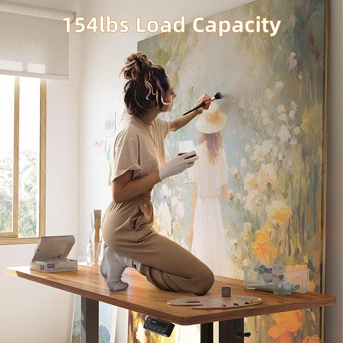 YIHAYO Low Height Adjustable Desk Lifts 18.1-28.3 Inches Electric Standing Desk for Short People 40 x 24 Inches Computer Table with Splice Board for Home Office Rustic Brown