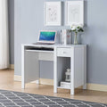 Student Desk Home Office Desk 39 W Compact Desk Writing Desk Laptop Desk White One Drawer Keyboard Drawer Wooden Knob