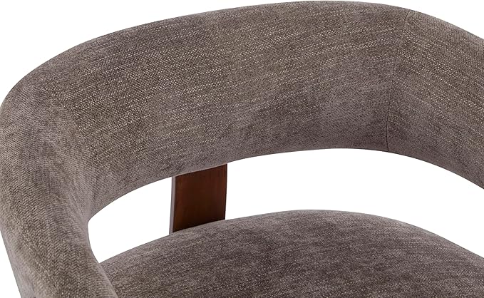 Christopher Knight Home Kled Upholstered Lounge Chair Indoor with Wooden Frame Modern Accent Chair for Living Room Comfy Reading Armchair with 3 Legs Design Thick Cushions Brown + Walnut
