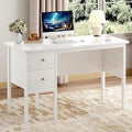 BHG Computer Desk with DrawersModern White Home Office Desk with Storage Filing Cabinet Vanity Desk Makeup Dressing Table for BedroomSmall Writing Table PC Desks for Study(White 43.3)