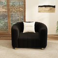 Modern Velvet Sofa Couch for Living Room 42 Comfy Upholstered Sofa Chair with Gold Metal Legs &amp Pillow Luxury Sectional Armchair Sofa for Bedroom Office Apartment Black
