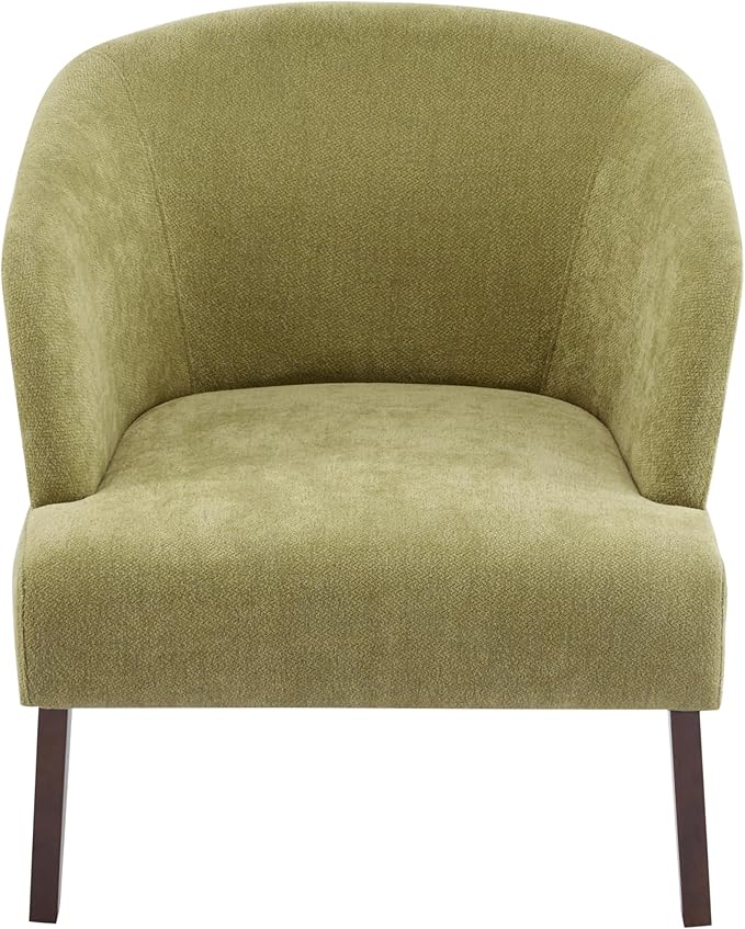 Christopher Knight Home Ashby Mid-Century Modern Fabric Accent Chair Living Room Solid Wood Lounge Sofa Chair Bedroom Soft Cushion Comfy Reading Chair Home Office Sofa Barrel Armchair Olive Green