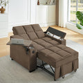 Large Size Convertible Sleeper Chair Futon Sofa Bed Comfortable Thick Cushion Single Sleeper Sofa Handheld Storage and Adjustable Backrest | Reading Chair with Rotating Small Table (Coffee)