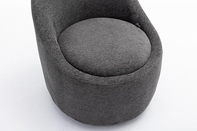 COLAMY Chenille Fabric 360 Swivel Accent Chair Set of 1 Dark Gray