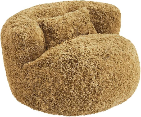 CHITA Compact Expandable Lounge Chair with Pillow Ideal for Living Room Golden Glow