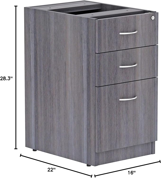 Lorell LLR69558 Weathered Charcoal Laminate Desking Pedestal