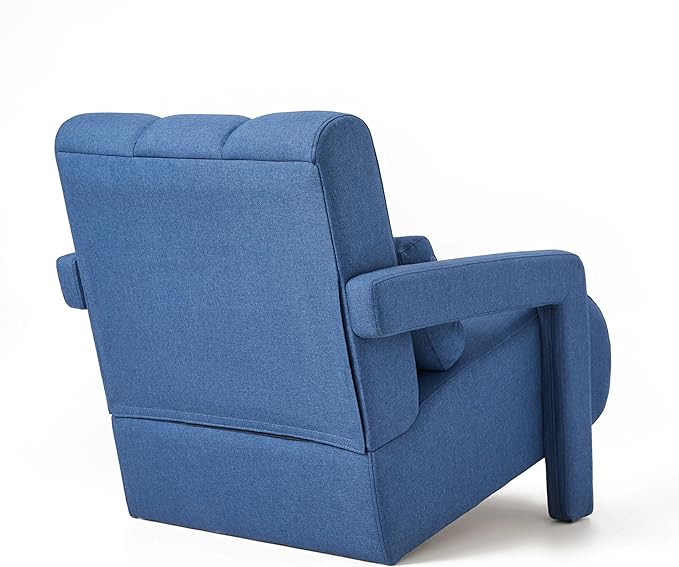 Christopher Knight Home Smyth Modern Armchair Upholstered Accent ChairMinimalist Lounge Chair Cozy Seating Chairwith Linen Fabric and a Pillow Bedroom Chair Navy Blue