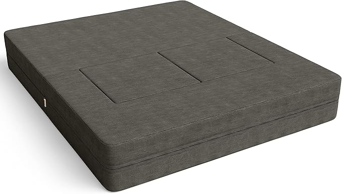 Jaxx Zipline Convertible Sleeper Loveseat &amp Ottomans Textured Microvelvet - Charcoal
