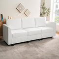Naomi Home Elizabeth Modular Living Room Sofa with Extendable Design &amp Soft Comfortable Seating Air Leather Modern Sofa Couch with Sturdy Wooden Frame Ideal for Small Spaces Easy Assembly Whit