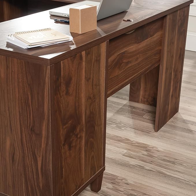 Sauder Willow Place L-Shaped Home Office Desk Grand Walnut Finish