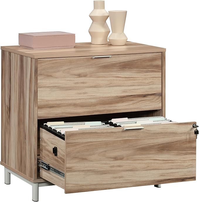 Modern Farmhouse 2 Drawer Small File Cabinet with Lock Under Desk Locking Drawers Storage Cabinet Organizer for Home Office Filing CabinetsAcaciaWood