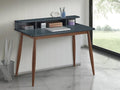Roundhill Furniture Roskilde Storage Wood Office Desk Gray