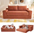 Boneless Couch 2 in 1 Convertible71 Corduroy Cloud Loveseat SofaMemory Foam Couch in a BoxNo Assembly Small Sofa for Living RoomApartments Home OfficeBedroom-Orange